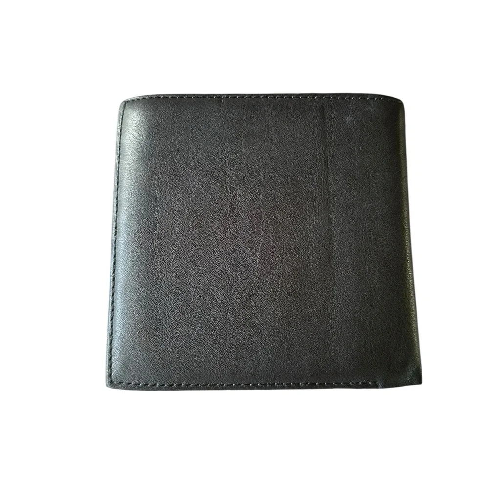 Men’s Black Buxton Bifold Genuine Cowhide Leather Wallet